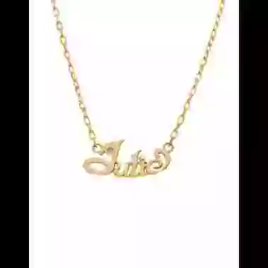 Collier Prénom Lettres Anglaises en Or avec Brillant Personnalisable image cachée