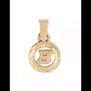 Pendentif Initiale Lettre Bâton Cerclée en Or Personnalisable image cachée