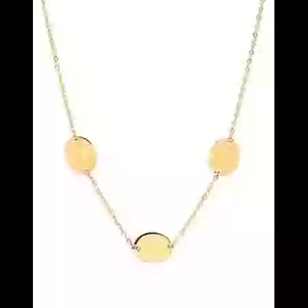 Collier Trois M&eacute;dailles Ovales en Or &agrave; Graver image cachée