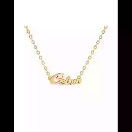 Collier Pr&eacute;nom Typographie Cursive en Or Personnalisable image cachée