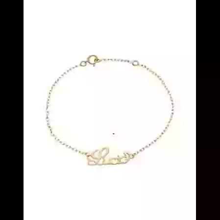 Bracelet Pr&eacute;nom Lettres Anglaises en Or Personnalisable image cachée