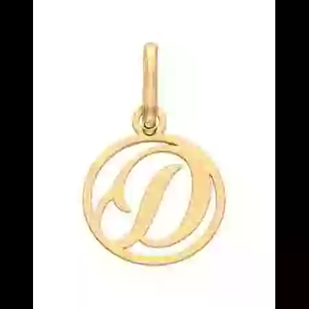 Pendentif Rond Ajour&eacute; Initiale en Or Personnalisable image cachée
