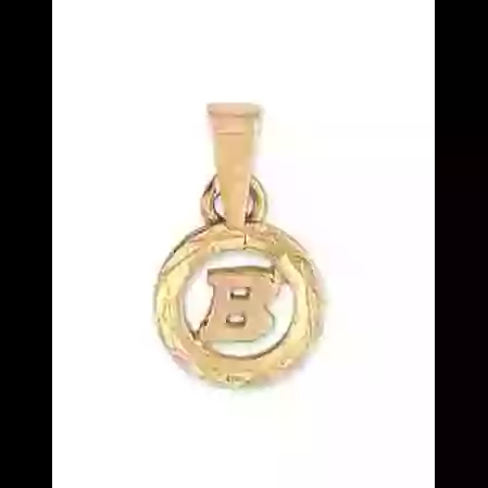 Pendentif Initiale Lettre B&acirc;ton Cercl&eacute;e en Or Personnalisable image cachée
