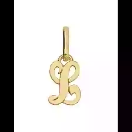 Pendentif Initiale Lettre Anglaise en Or Personnalisable image cachée