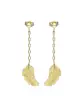 Boucles d’Oreilles Plumes Pendantes en Or