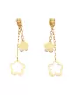 Boucles d’Oreilles Pendantes Fleurs en Or