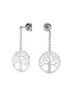 Boucles d’Oreilles Pendantes Arbre de Vie Cerclé en Or