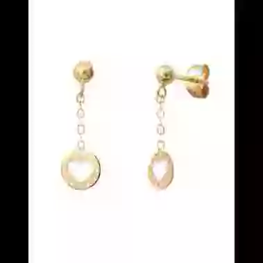 Boucles d’Oreilles Pendantes Ajourées Coeur en Or image cachée