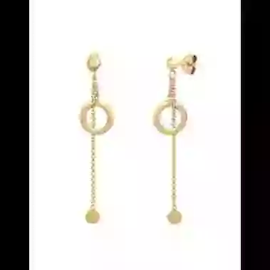 Boucles d'Oreilles Pendantes Ronds Or image cachée