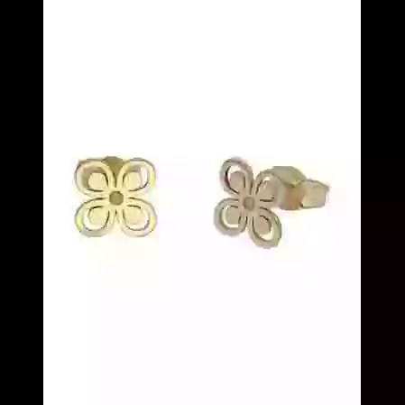 Boucles d&rsquo;Oreilles Fleur Ajour&eacute;e en Or image cachée