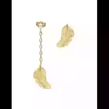 Boucles d&rsquo;Oreilles Plumes Asym&eacute;triques en Or image cachée