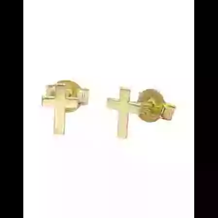 Boucles d&rsquo;Oreilles Croix Or image cachée