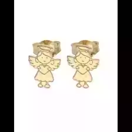 Boucles d&rsquo;Oreilles Ange Fille en Or image cachée