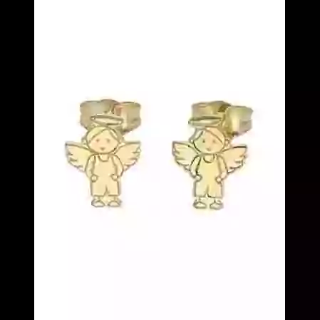 Boucles d&rsquo;Oreilles Ange Gar&ccedil;on en Or image cachée