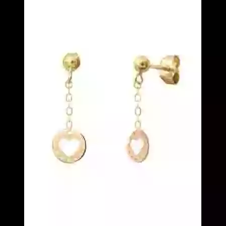 Boucles d&rsquo;Oreilles Pendantes Ajour&eacute;es Coeur en Or image cachée