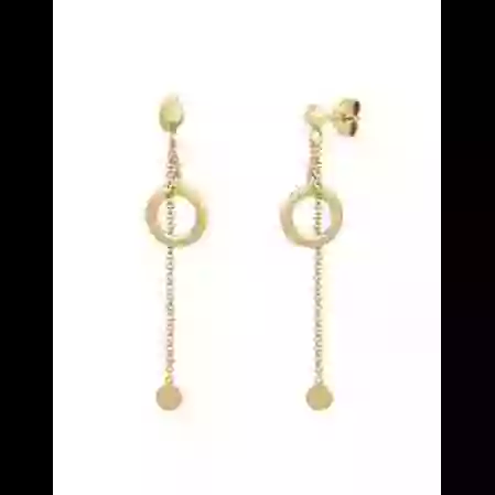 Boucles d&rsquo;Oreilles Pendantes Ronds en Or image cachée