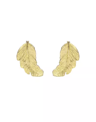 Boucles d’Oreilles Plumes en Or