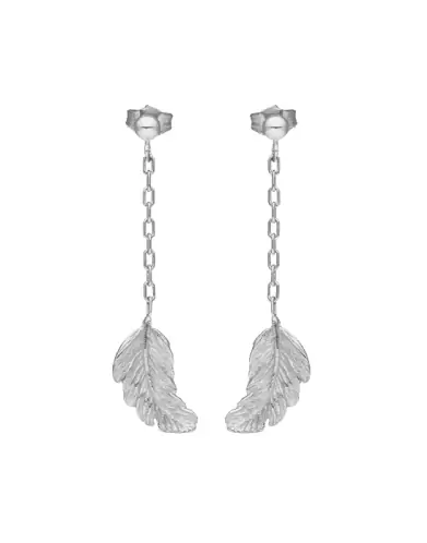 Boucles d’Oreilles Plumes Pendantes en Or