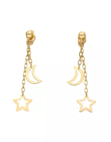 Boucles d’Oreilles Pendantes Astres en Or