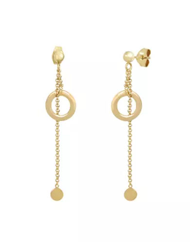 Boucles d’Oreilles Pendantes Ronds en Or