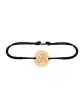 Bracelet Rond Cordon Lettre Gravée Style Calligraphie en Or Personnalisable