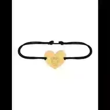 Bracelet Cœur Signe Zodiaque Enfantin en Or Personnalisable sur cordon image cachée