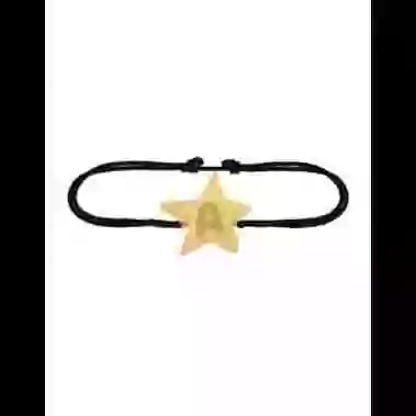 Bracelet Etoile Or Alphabet Enfant Cordon Personnalisable image cachée