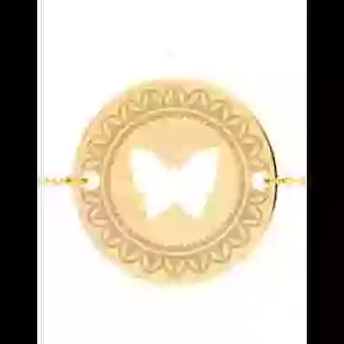 Bracelet Papillon Ajouré Enfant Décor Mandala image cachée