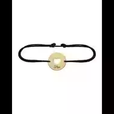 Bracelet Rond Cœur Ajouré en Or Personnalisable Cordon image cachée
