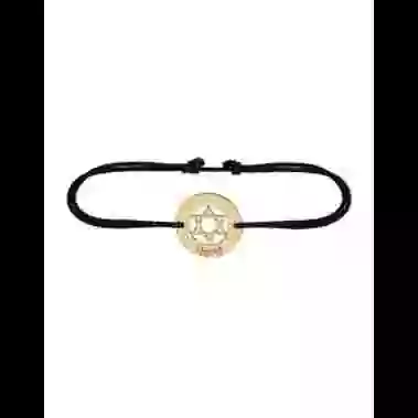 Bracelet Rond Etoile de David en Or Personnalisable Cordon image cachée