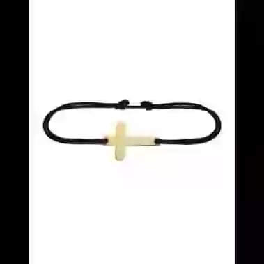 Bracelet Croix en Or Personnalisable Cordon image cachée