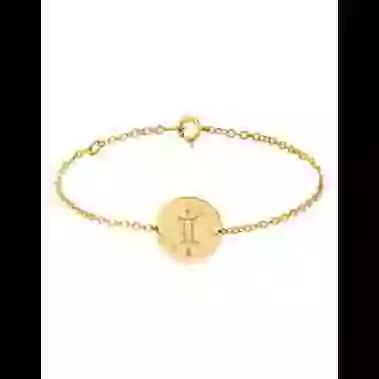 Bracelet Rond Femme Signe Zodiaque Stylisé en Or Personnalisable image cachée
