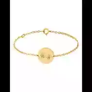 Bracelet Rond Femme Empreintes Mains en Or Personnalisable image cachée