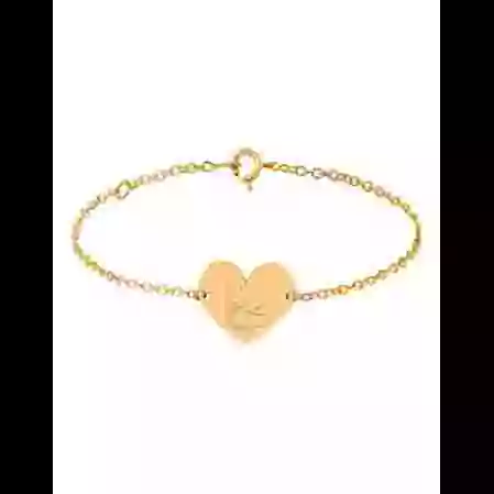 Bracelet C&oelig;ur Femme Main dans la Main en Or Personnalisable image cachée