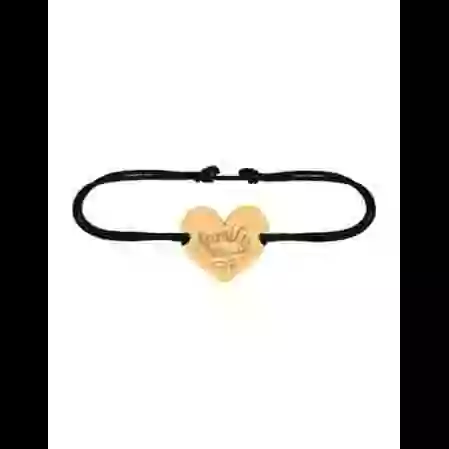 Bracelet C&oelig;ur Family Forever en Or Personnalisable sur Cordon image cachée