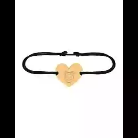Bracelet C&oelig;ur Signe Zodiaque Enfantin en Or Personnalisable sur cordon image cachée