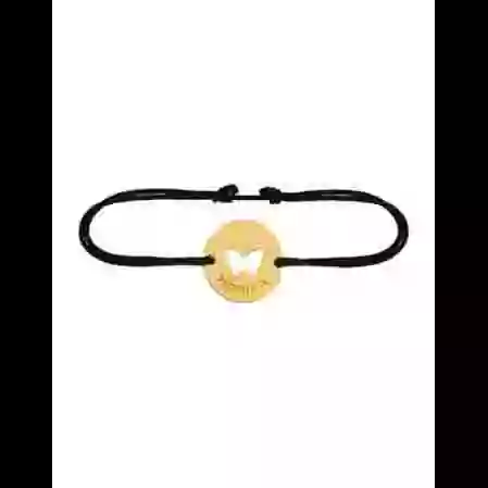 Bracelet Papillon Ajour&eacute; Or Cordon Personnalisable image cachée