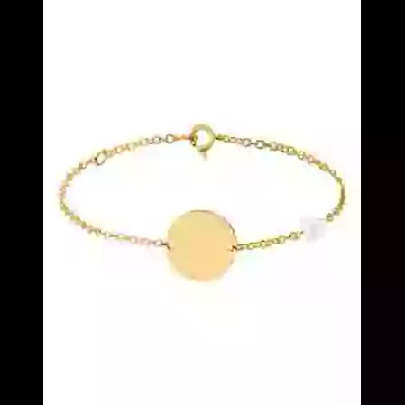 Bracelet Or Cha&icirc;ne Personnalis&eacute; Enfant Nacre C&oelig;ur image cachée