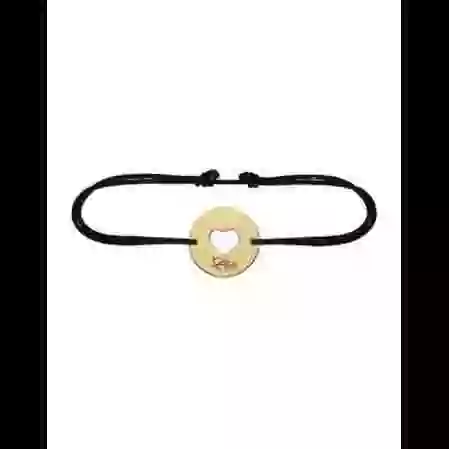Bracelet Rond C&oelig;ur Ajour&eacute; en Or Personnalisable Cordon image cachée