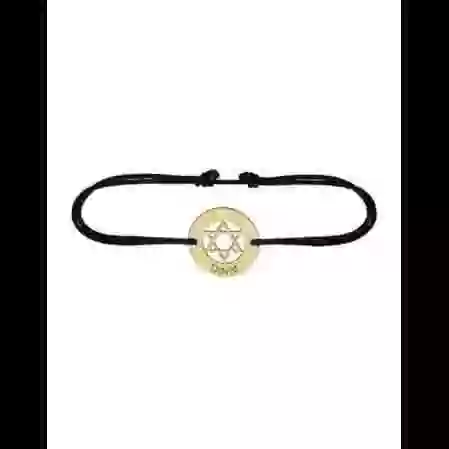 Bracelet Rond Etoile de David en Or Personnalisable Cordon image cachée