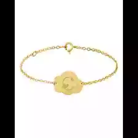 Bracelet Nuage Enfant Lettre grav&eacute;e Style Floral image cachée