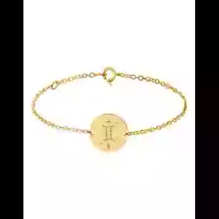 Bracelet Rond Femme Signe Zodiaque Stylis&eacute; en Or Personnalisable image cachée