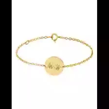 Bracelet Rond Femme Empreintes Mains en Or Personnalisable image cachée