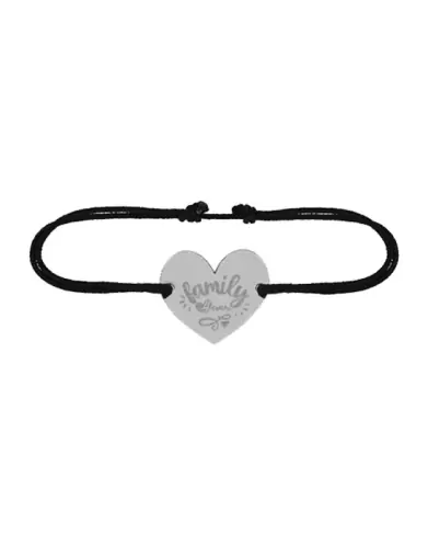 Bracelet Cœur Family Forever en Or Personnalisable sur Cordon