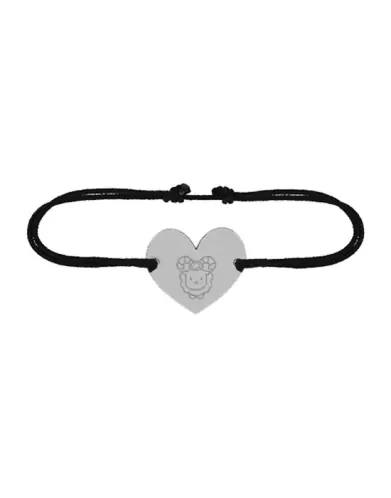 Bracelet Cœur Signe Zodiaque Enfantin en Or Personnalisable sur cordon