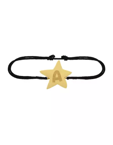 Bracelet Etoile Or Alphabet Enfant Cordon Personnalisable