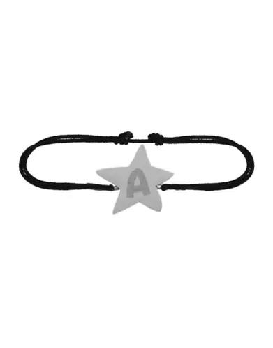 Bracelet Etoile Or Alphabet Enfant Cordon Personnalisable