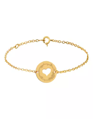 Bracelet Coeur Ajouré Femme Décor Fleur
