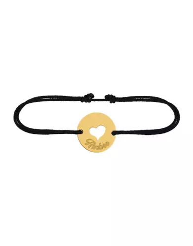 Bracelet Cœur Ajouré Cordon Personnalisable