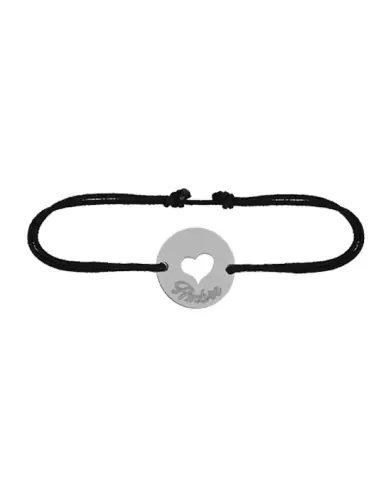 Bracelet Cœur Ajouré Cordon Personnalisable